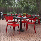 Tabourets de bar modernes à lattes métalliques de qualité commerciale pour intérieur/extérieur (ensemble de 4)