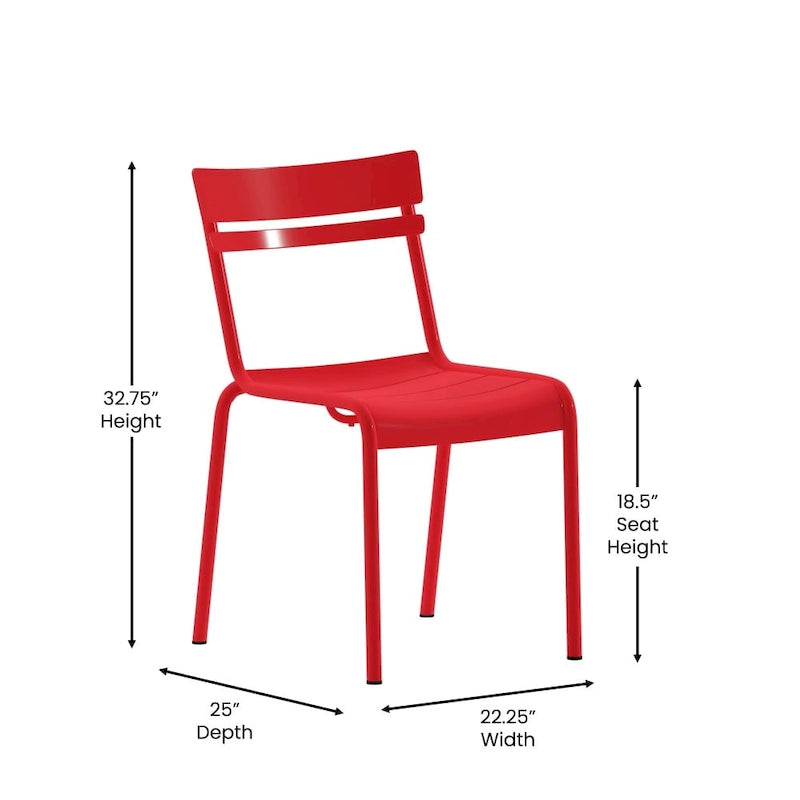 Tabourets de bar modernes à lattes métalliques de qualité commerciale pour intérieur/extérieur (ensemble de 4)