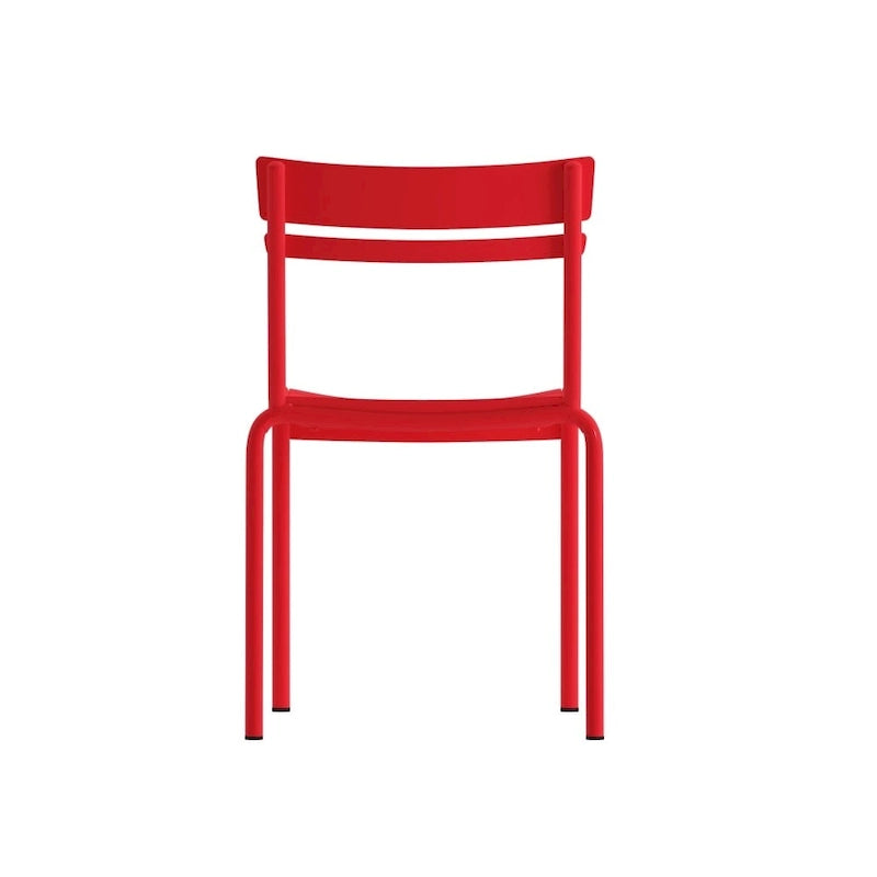 Tabourets de bar modernes à lattes métalliques de qualité commerciale pour intérieur/extérieur (ensemble de 4)