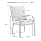 Ensemble de salle à manger d'extérieur en métal Crosley Otto 5 pièces