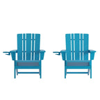 Ensemble de 2 chaises Adirondack commerciales tout temps avec porte-gobelets
