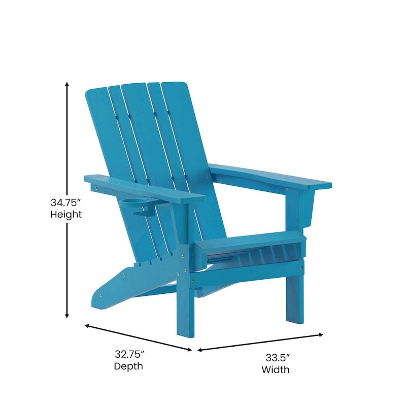 Ensemble de 2 chaises Adirondack commerciales tout temps avec porte-gobelets
