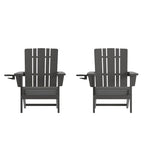 Ensemble de 2 chaises Adirondack commerciales tout temps avec porte-gobelets