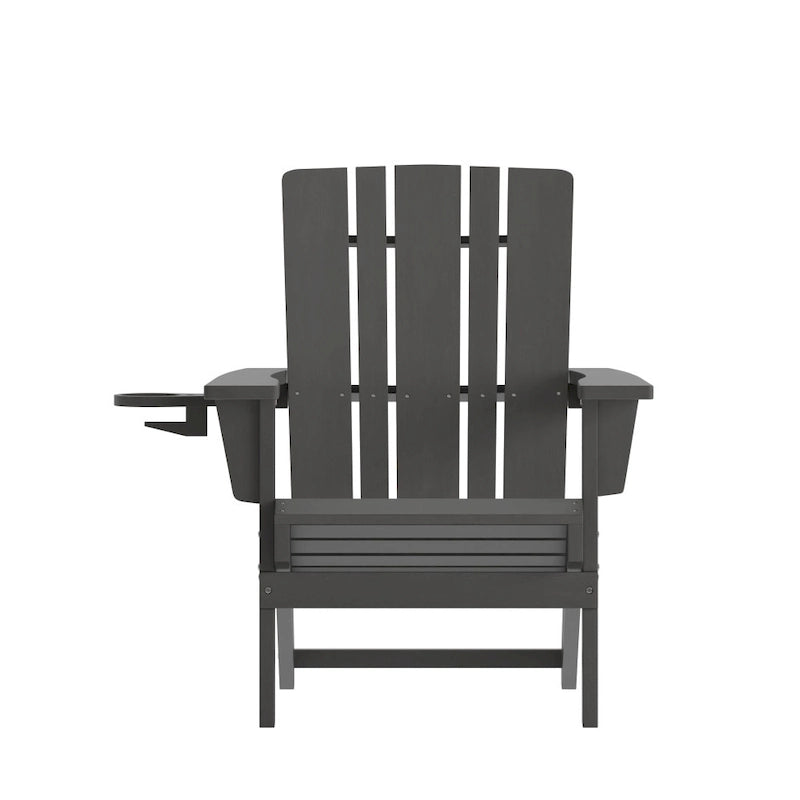 Ensemble de 2 chaises Adirondack commerciales tout temps avec porte-gobelets