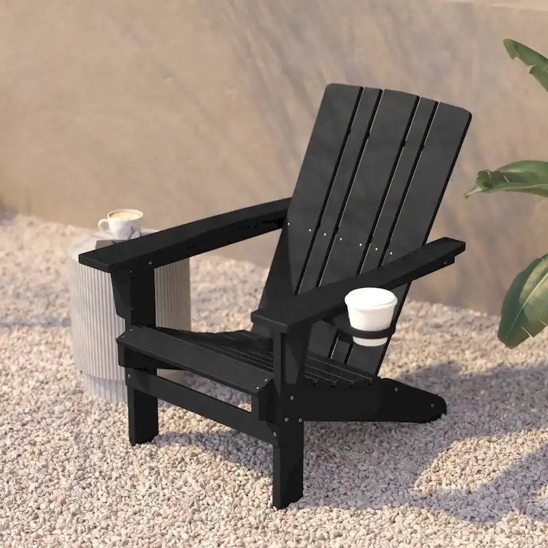 Ensemble de 2 chaises Adirondack commerciales tout temps avec porte-gobelets
