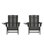 Ensemble de 2 chaises Adirondack commerciales tout temps avec porte-gobelets