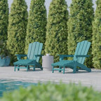 Fauteuil Adirondack commercial tout temps avec repose-pieds et porte-gobelet intégrés