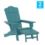 Fauteuil Adirondack commercial tout temps avec repose-pieds et porte-gobelet intégrés