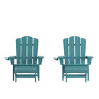 Fauteuil Adirondack commercial tout temps avec repose-pieds et porte-gobelet intégrés