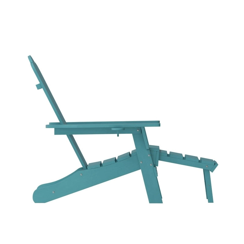 Fauteuil Adirondack commercial tout temps avec repose-pieds et porte-gobelet intégrés