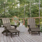 Fauteuil Adirondack commercial tout temps avec repose-pieds et porte-gobelet intégrés