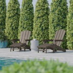Fauteuil Adirondack commercial tout temps avec repose-pieds et porte-gobelet intégrés