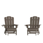 Fauteuil Adirondack commercial tout temps avec repose-pieds et porte-gobelet intégrés