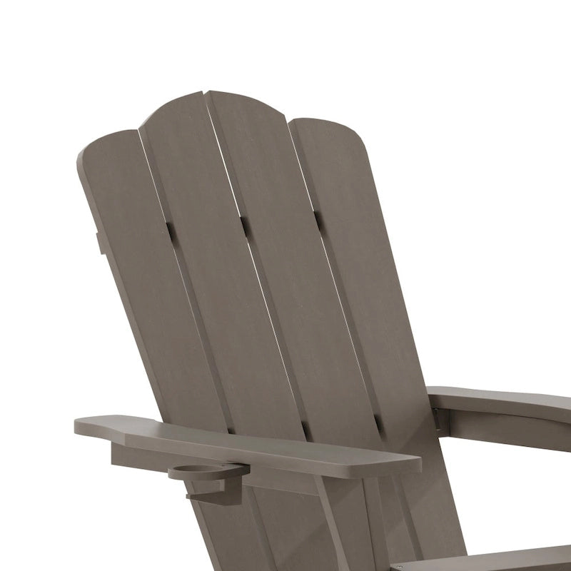 Fauteuil Adirondack commercial tout temps avec repose-pieds et porte-gobelet intégrés