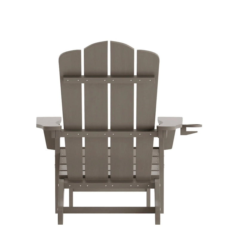 Fauteuil Adirondack commercial tout temps avec repose-pieds et porte-gobelet intégrés