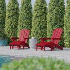 Fauteuil Adirondack commercial tout temps avec repose-pieds et porte-gobelet intégrés