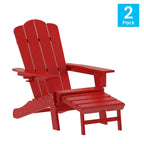 Fauteuil Adirondack commercial tout temps avec repose-pieds et porte-gobelet intégrés