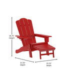 Fauteuil Adirondack commercial tout temps avec repose-pieds et porte-gobelet intégrés