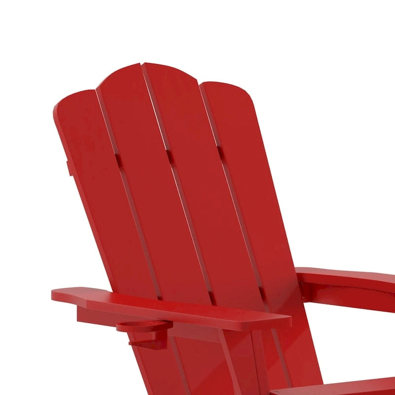 Fauteuil Adirondack commercial tout temps avec repose-pieds et porte-gobelet intégrés