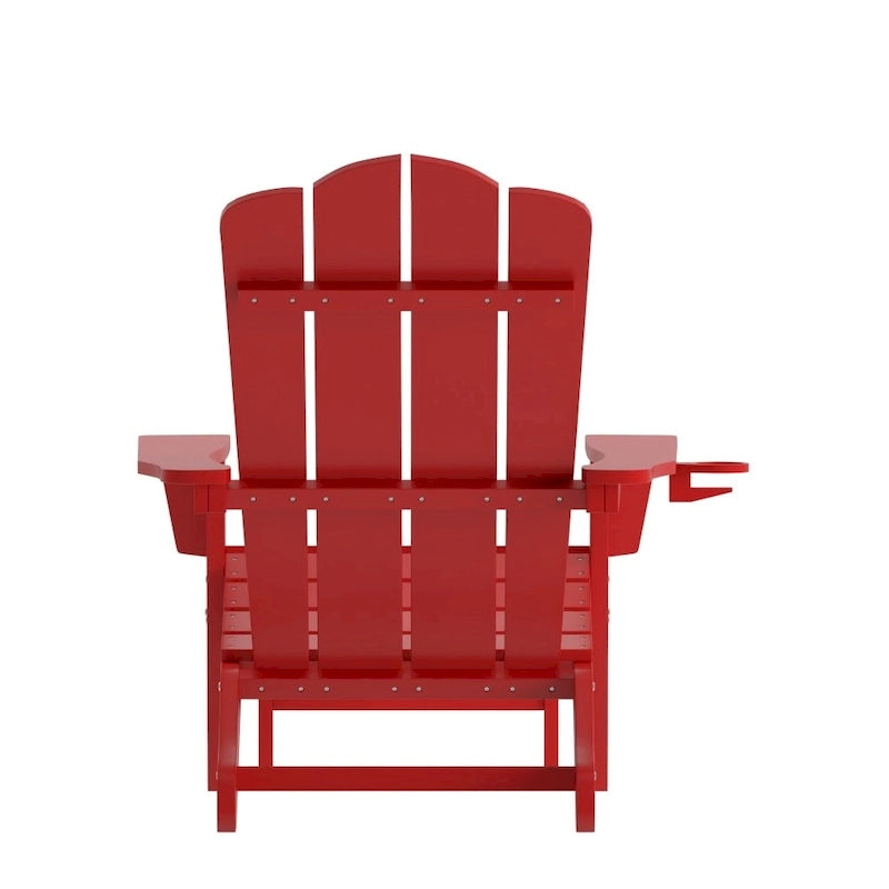 Fauteuil Adirondack commercial tout temps avec repose-pieds et porte-gobelet intégrés