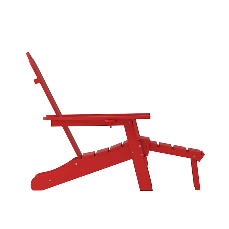 Fauteuil Adirondack commercial tout temps avec repose-pieds et porte-gobelet intégrés