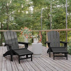 Fauteuil Adirondack commercial tout temps avec repose-pieds et porte-gobelet intégrés