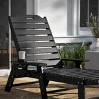Chaise longue d'extérieur réglable avec porte-gobelet