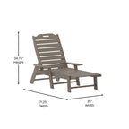 Chaise longue d'extérieur réglable avec porte-gobelet