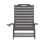 Chaise longue d'extérieur réglable avec porte-gobelet