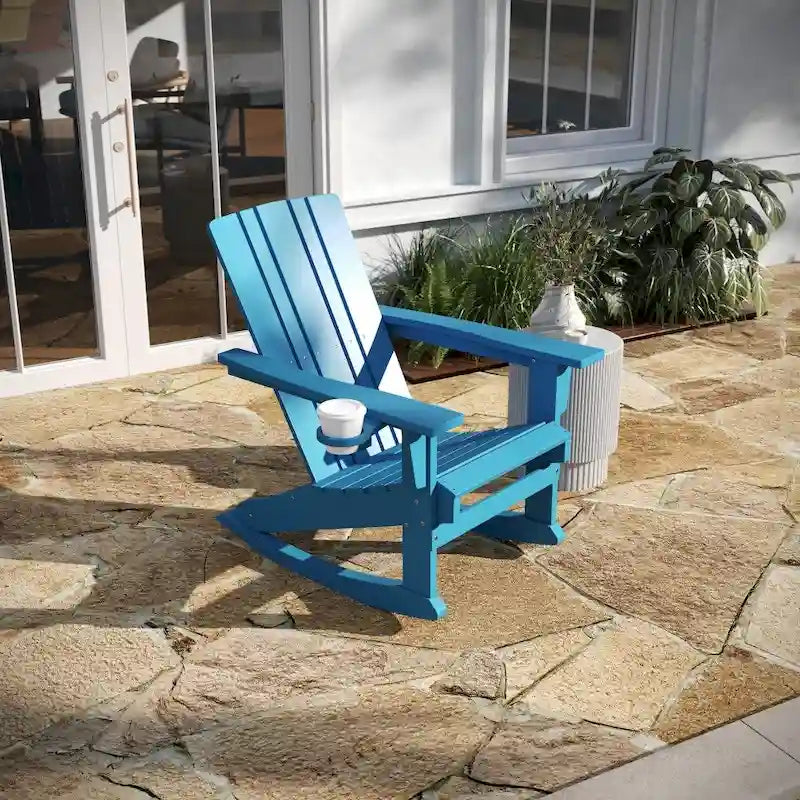 Fauteuil Adirondack à bascule tout temps avec porte-gobelet pivotant