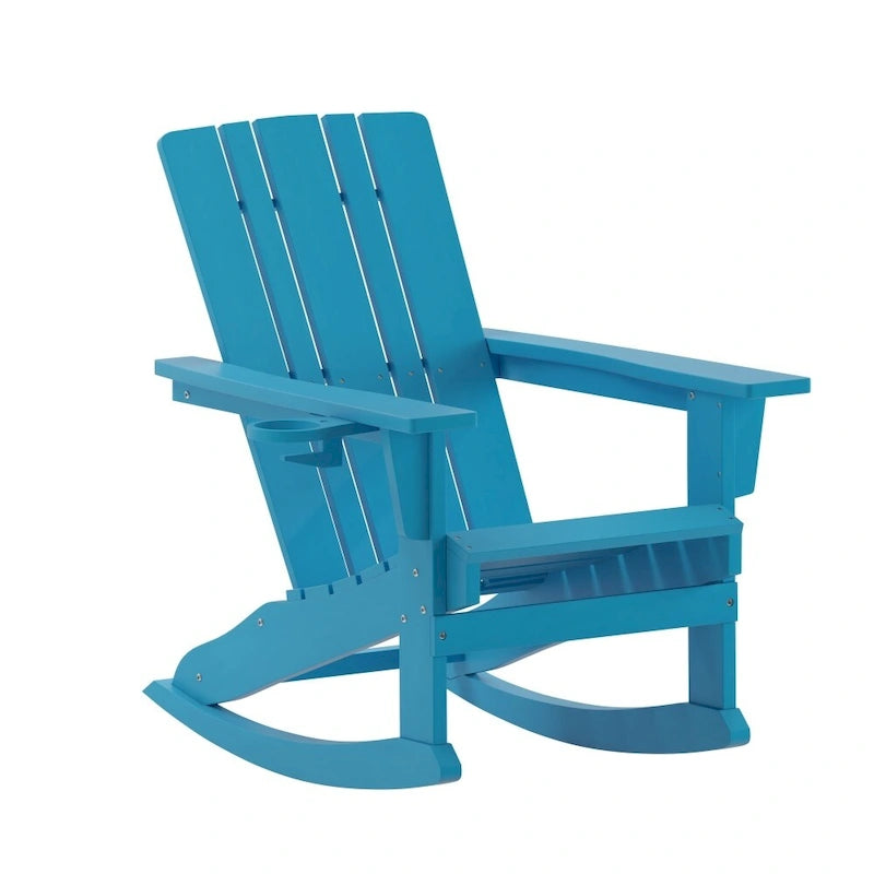 Fauteuil Adirondack à bascule tout temps avec porte-gobelet pivotant