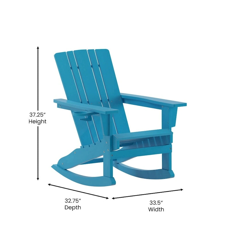 Fauteuil Adirondack à bascule tout temps avec porte-gobelet pivotant