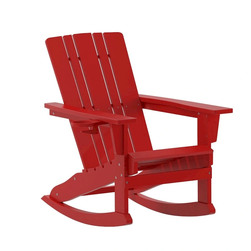 Fauteuil Adirondack à bascule tout temps avec porte-gobelet pivotant