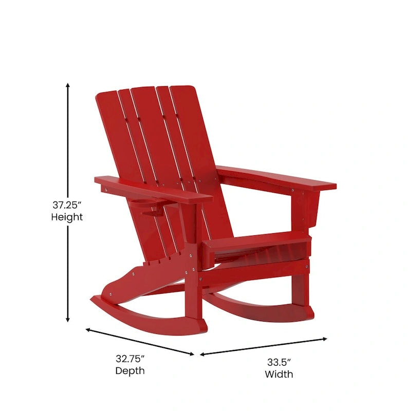 Fauteuil Adirondack à bascule tout temps avec porte-gobelet pivotant