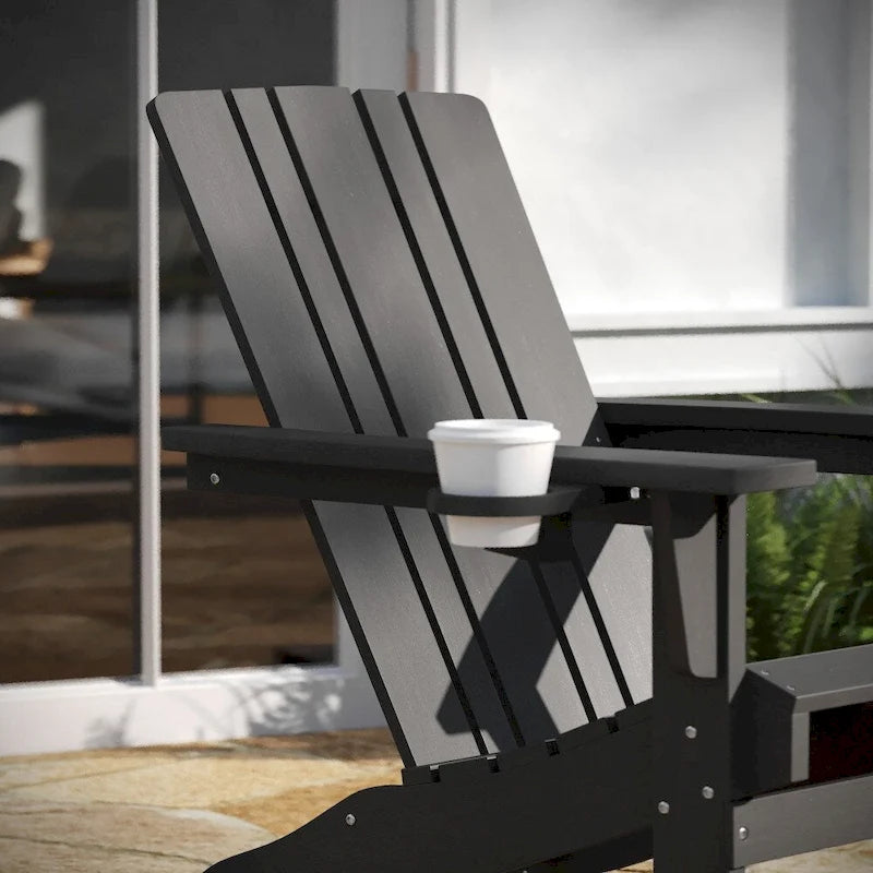 Fauteuil Adirondack à bascule tout temps avec porte-gobelet pivotant