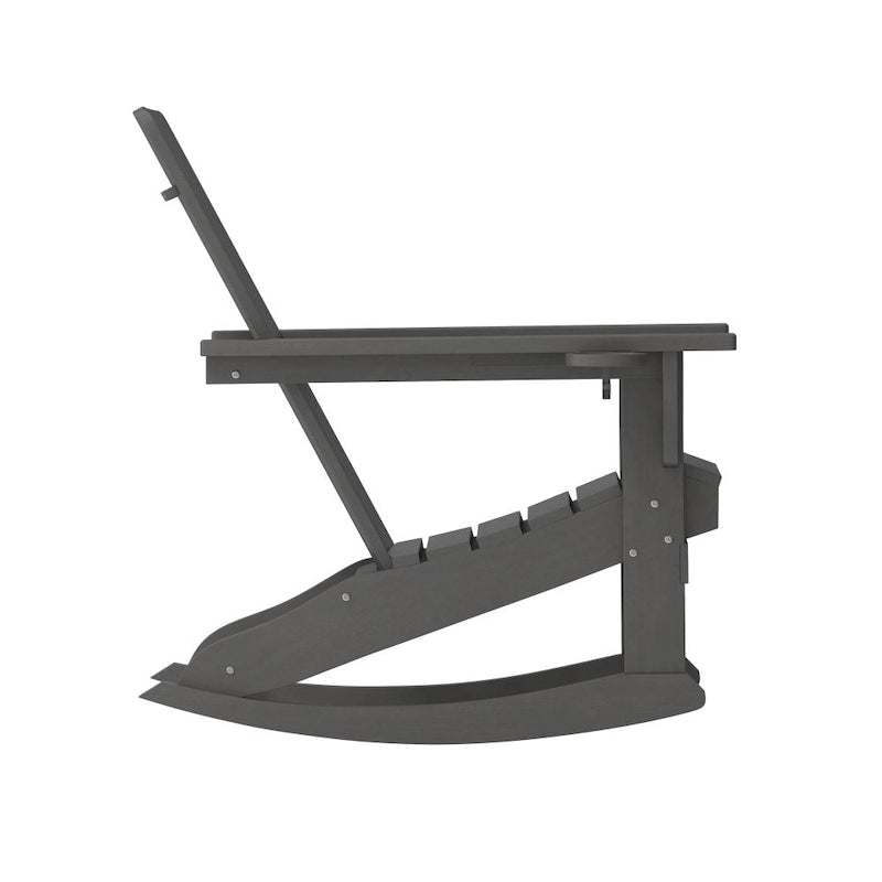 Fauteuil Adirondack à bascule tout temps avec porte-gobelet pivotant
