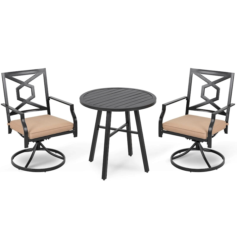 Ensemble de jardin avec chaises pivotantes