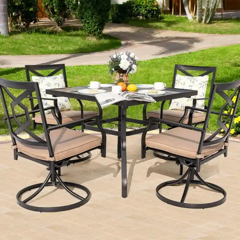 Ensemble de jardin avec chaises pivotantes