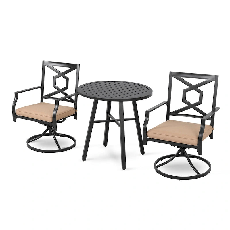 Ensemble de jardin avec chaises pivotantes