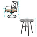 Ensemble de jardin avec chaises pivotantes