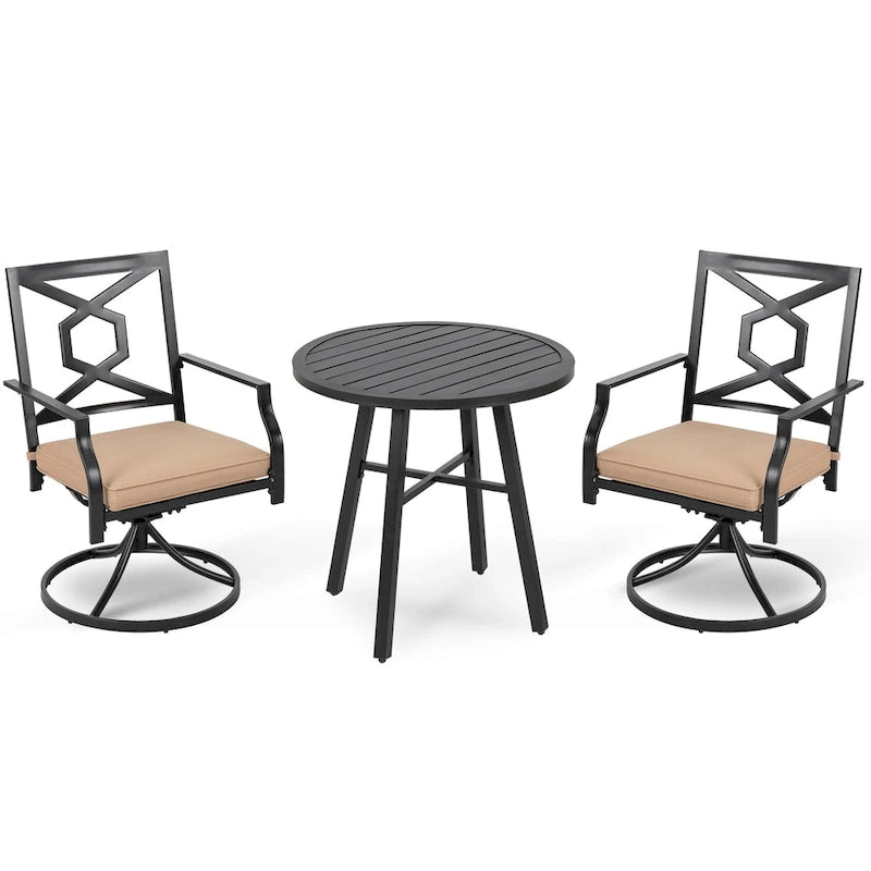 Ensemble de jardin avec chaises pivotantes