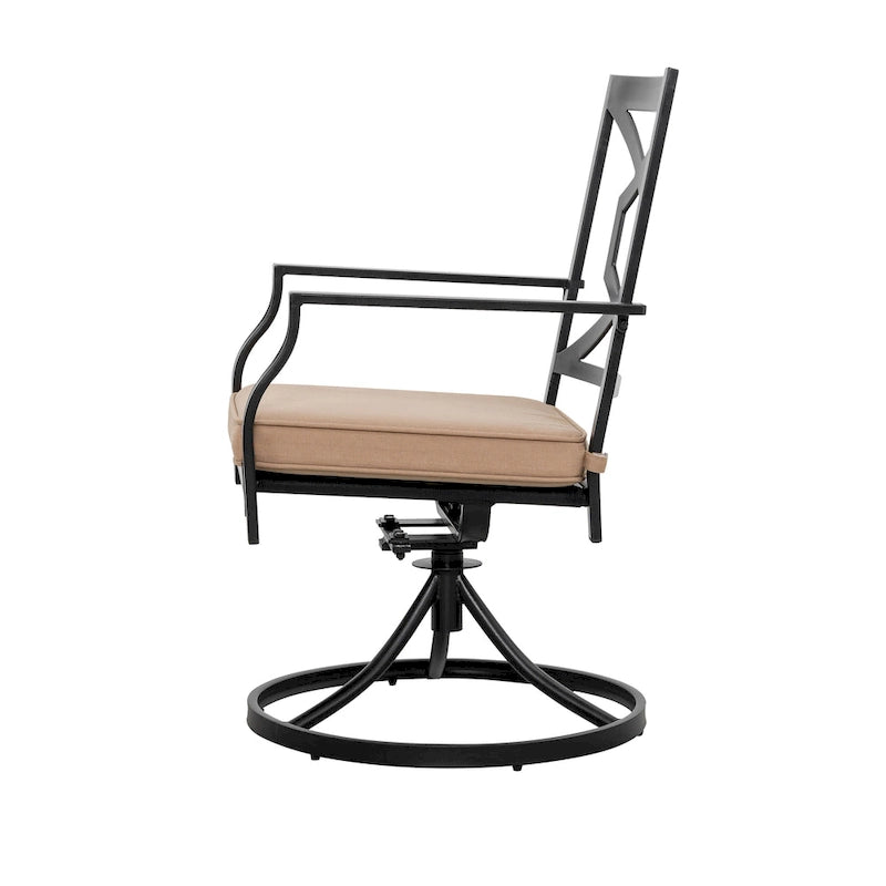 Ensemble de jardin avec chaises pivotantes