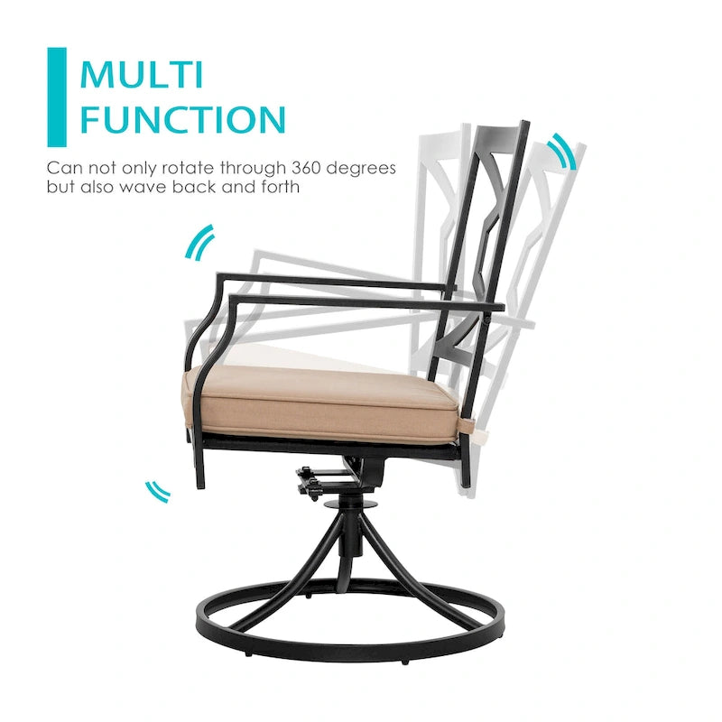 Ensemble de jardin avec chaises pivotantes