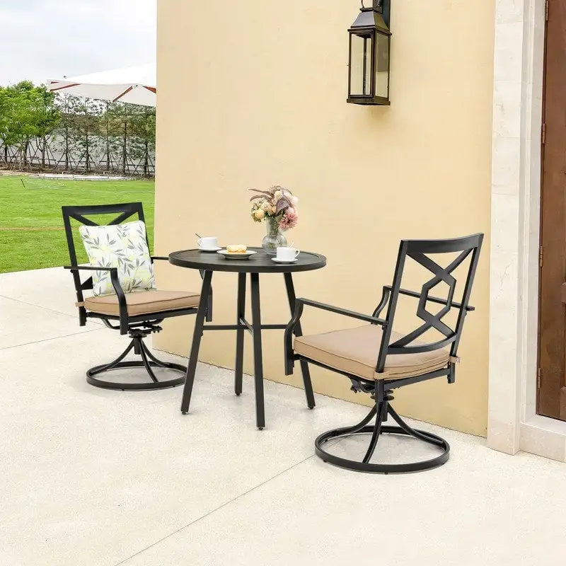 Ensemble de jardin avec chaises pivotantes