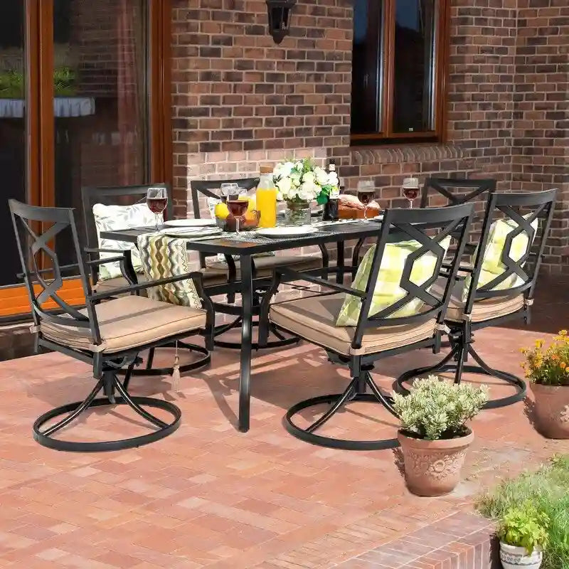 Ensemble de jardin avec chaises pivotantes