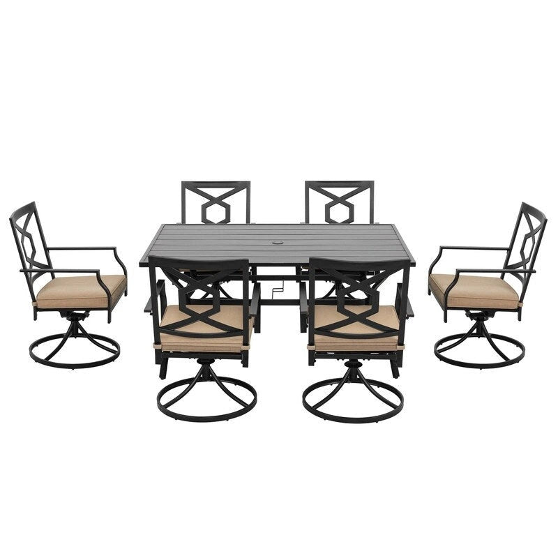 Ensemble de jardin avec chaises pivotantes