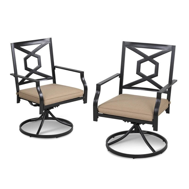Ensemble de jardin avec chaises pivotantes