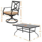 Ensemble de jardin avec chaises pivotantes