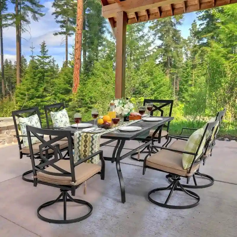 Ensemble de jardin avec chaises pivotantes