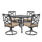 Ensemble de jardin avec chaises pivotantes